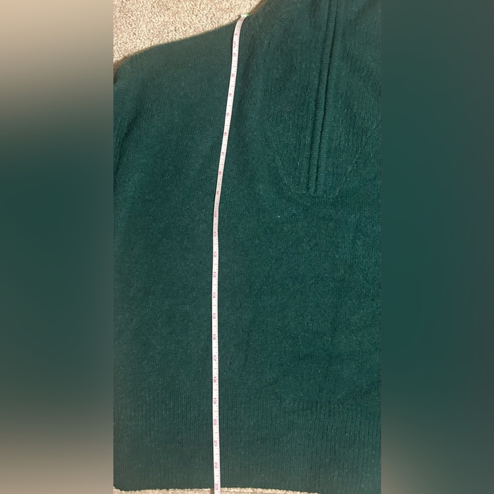 J Crew  Forest Green Relaxed Zip-Up Stretch Sweater - Picture 8 of 8